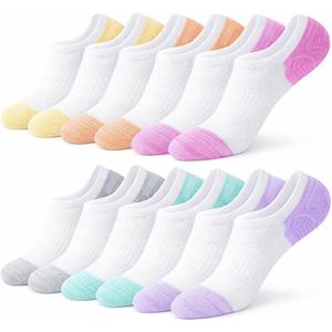 No Show Socks Womens for Canvas Sneakers,Invisible Athletic Low Cut Ankle Socks for Running Gym 6 Pairs, One Size