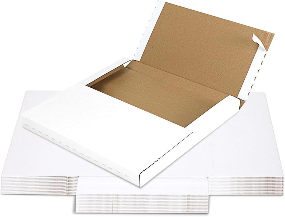 HORLIMER 25 Pack 12.8x12.8x1 Self-Sealing Shipping Boxes, Vinyl Record Mailer Cardboard Box for Mailing, Packaging, Moving Storage