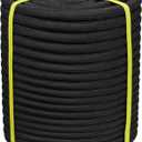 3/4 Inch Arborist Rigging Rope -50 Feet Thick Bull Rope for Tree Pulling, Outdoor Climbing Use - High Strength Double Braided Polyester 72 Strands - Black