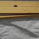 24 L Toilet Paper Storage Basket, Collapsible Bathroom Toilet Paper Holder Tall Slim Laundry Hamper with Lid Wood Toilet Roll Organizer for Bathroom Holds Up to 9-12 Rolls (Beige)