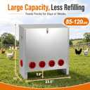 Automatic Chicken Feeder 85-120 lb Capacity, 6-Port Galvanized Metal Poultry Feeder with Covered Feeding Ports, Locking Lid and Raised Legs for Backyard Coop, Farm and Outdoor Use