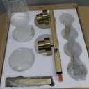 IZORRO Modern Bathroom Light Fixtures, 4 Light Brushed Gold Vanity Lights, Bathroom Lighting Fixtures Over Mirror with Clear Glass for Living Room Cabinet Bedroom