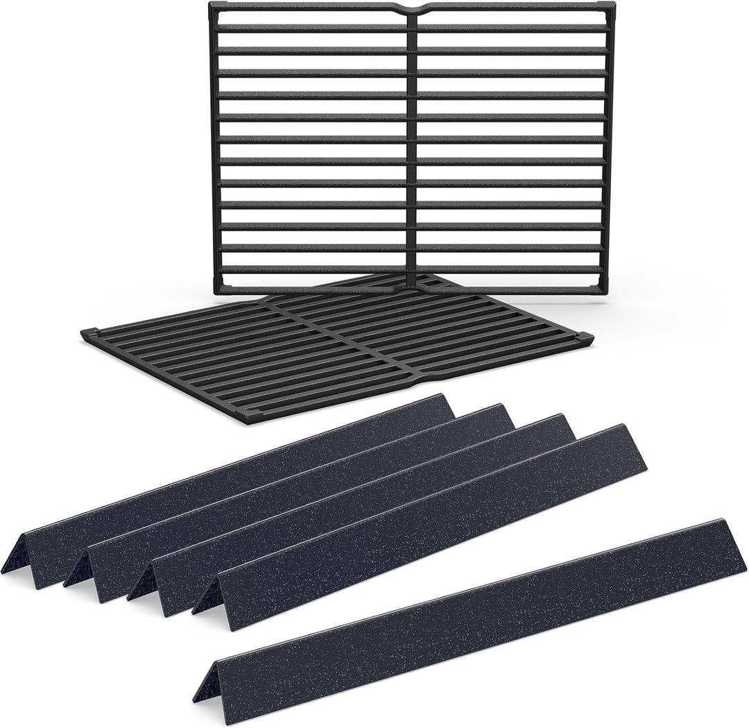 QuliMetal 7522 7535 Grill Replacements for Weber Genesis Silver A, Spirit 500, Grill Parts for Weber Spirit 200 & 210 Series(2009-2012 with Side Control), 21.5" Flavorizer Bars & 15" Grill Grates
