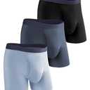 SUNCHIRI Incontinence Underwear for Men, Long Leg Soft Leakproof Washable Reusable Light Absorbency Boxer Briefs 3 Pack (Multicolor01, X-Large)