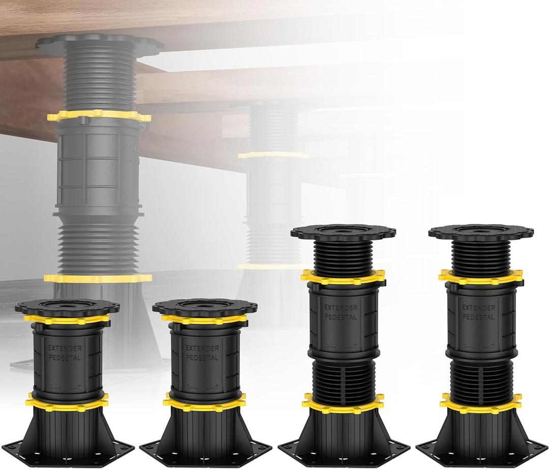 Wlrrcwdttc 4 Pcs Adjustable Height Bed Support Legs 6.9-9.8 inch, Bed Frame Center Support Legs for Bed Frame/Bed Center Slat,Bed Support Reinforcement Parts Bed Slats Support Leg Bed Replacement Legs