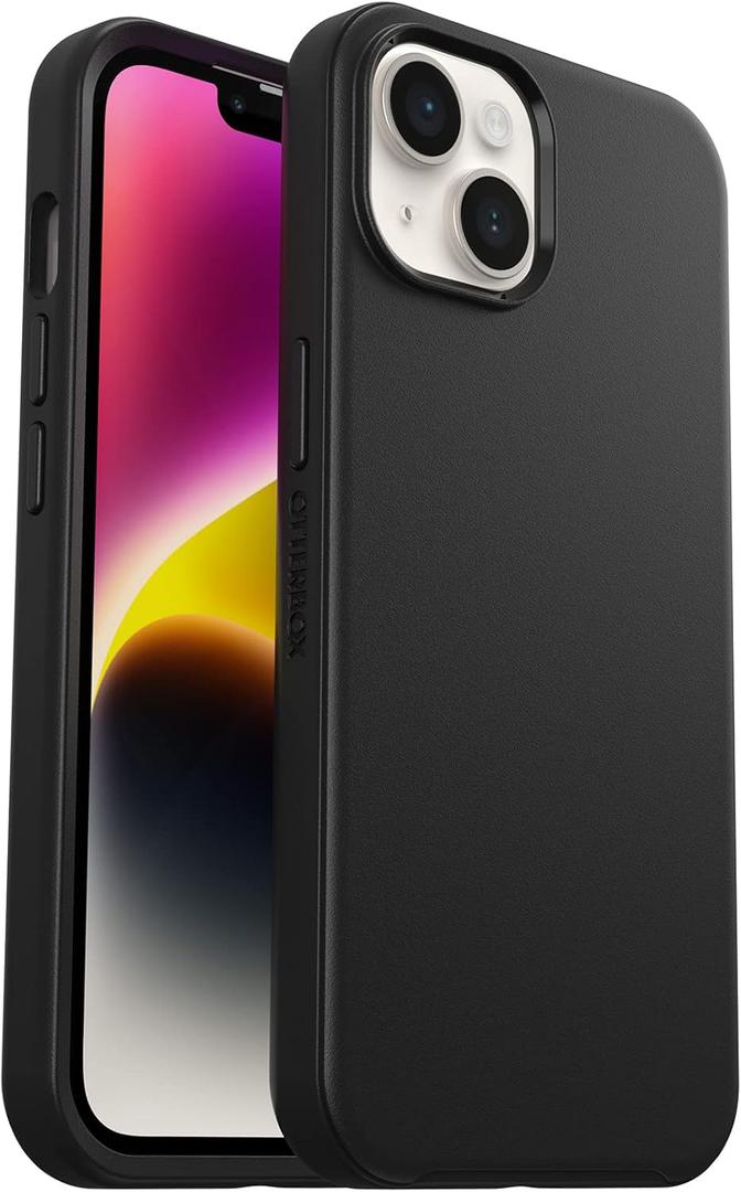 OtterBox iPhone 14 & iPhone 13 Symmetry Series+ Case - Black, Ultra-Sleek, Snaps to MagSafe, Raised Edges Protect Camera & Screen