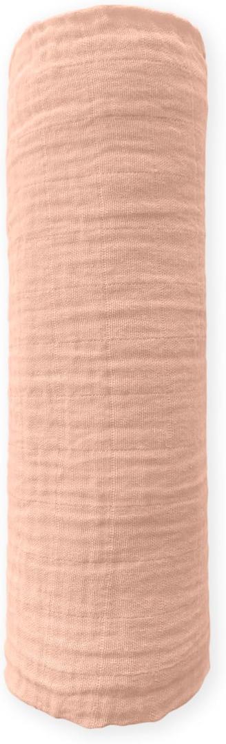 SwaddleDesigns Cotton Muslin Swaddle Blanket, Receiving Blanket for Baby Boys & Girls, Best Registry Gift, 46x46 inches, Peach Blush