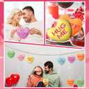 Vinsot 36 Pieces Valentine's Day Conversation Hearts Ornaments Plush Fabric Colorful Hanging Tree Decorations for Valentine's Day Exchange Gift Anniversary Party Decor