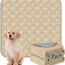 FunFurry Washable Pee Pads for Dogs - 2 Pack Reusable Pee PadsWaterproof Puppy PadsPet Training PadsSuper Absorbent with Dog Paw Shape Non-Slip Backing (Cream, 31" X 36" - 2 Pack)