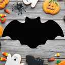 8 pcs Halloween Bat Placemats Set Black Non Slip Felt Placemats for Halloween Party Dining Table Decorative