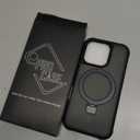 Magnetic Compatible with iPhone 16 Pro Case with Stand [Military Grade Drop Tested][Compatible with Magnet] Ring Translucent Slim Hard Back Soft Edge, Black