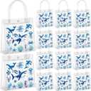 Tenceur 24 Pcs Under the Sea Party Favor Bags Sea Animals PVC Clear Ocean Gift Bags with Handle Ocean Animals Shark Theme Goodies for Birthday Baby Shower Supplies Candy Snack Treat Wrapping