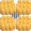 YOROXRG Set of 72 Waterproof Outdoor Flameless Candles, LED Candles with 4 Remote and Timer,(H 4" 5" 6" x D 2.2"),for Halloween Wedding Festiv
