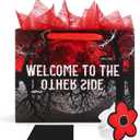 SAVITA Welcome to the Other Side Birthday Gift Bags Set, Themed Favor Bags with Greeting Card Envelope and Crepe Papers for Party Decorations & Halloween Decor
