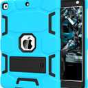 CCMAO Case for iPad 9th Generation, iPad 8th/7th Generation Case (10.2 Inch, 2021/2020/2019) with Kickstand, Heavy Duty Shockproof Hard Hybrid Three Layer Protective Cover, Blue+Black