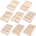 Jewelry Organizer Drawer 8 Set Jewelry Boxes Velvet Jewelry Drawer Organizer Stackable Jewelry Tray for Earring Necklace Display (Beige)