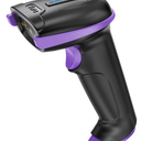 Tera Barcode Scanner Wireless Versatile 2in1 (2.4Ghz Wireless+USB 2.0 Wired) with Battery Level Indicator, 328 Feet Transmission Distance Rechargeable 1D Laser Bar Code Reader Handheld 5100 Purple