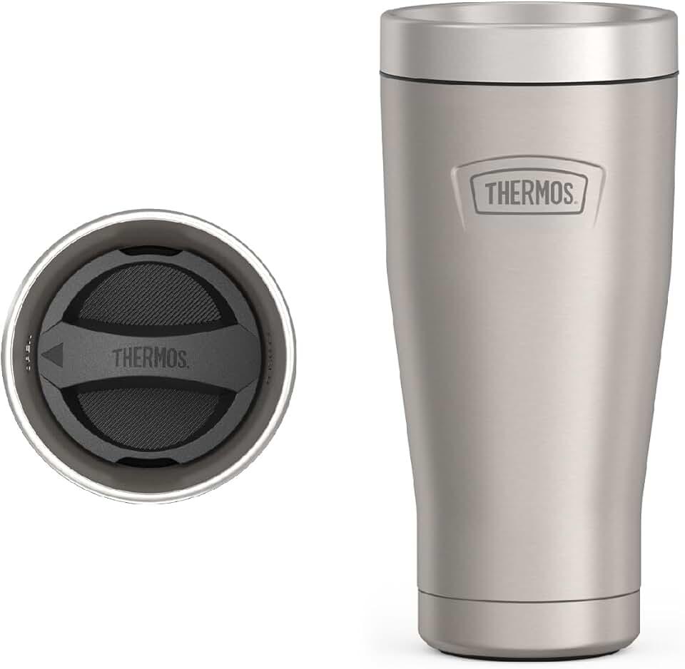 THERMOS ICON SERIES, Stainless Steel Tumbler, Matte Stainless Steel, 16 oz
