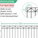 5 Pack 32" L x 10" H Animal Barrier Fence, No Dig Fence Patented Product, 5.5mm Galvanized Stakes with 2.1" Spacing, Anti Digging for Dogs Outdoor Yard Patio, Total 13.3Ft(L) X 10in(H) Black
