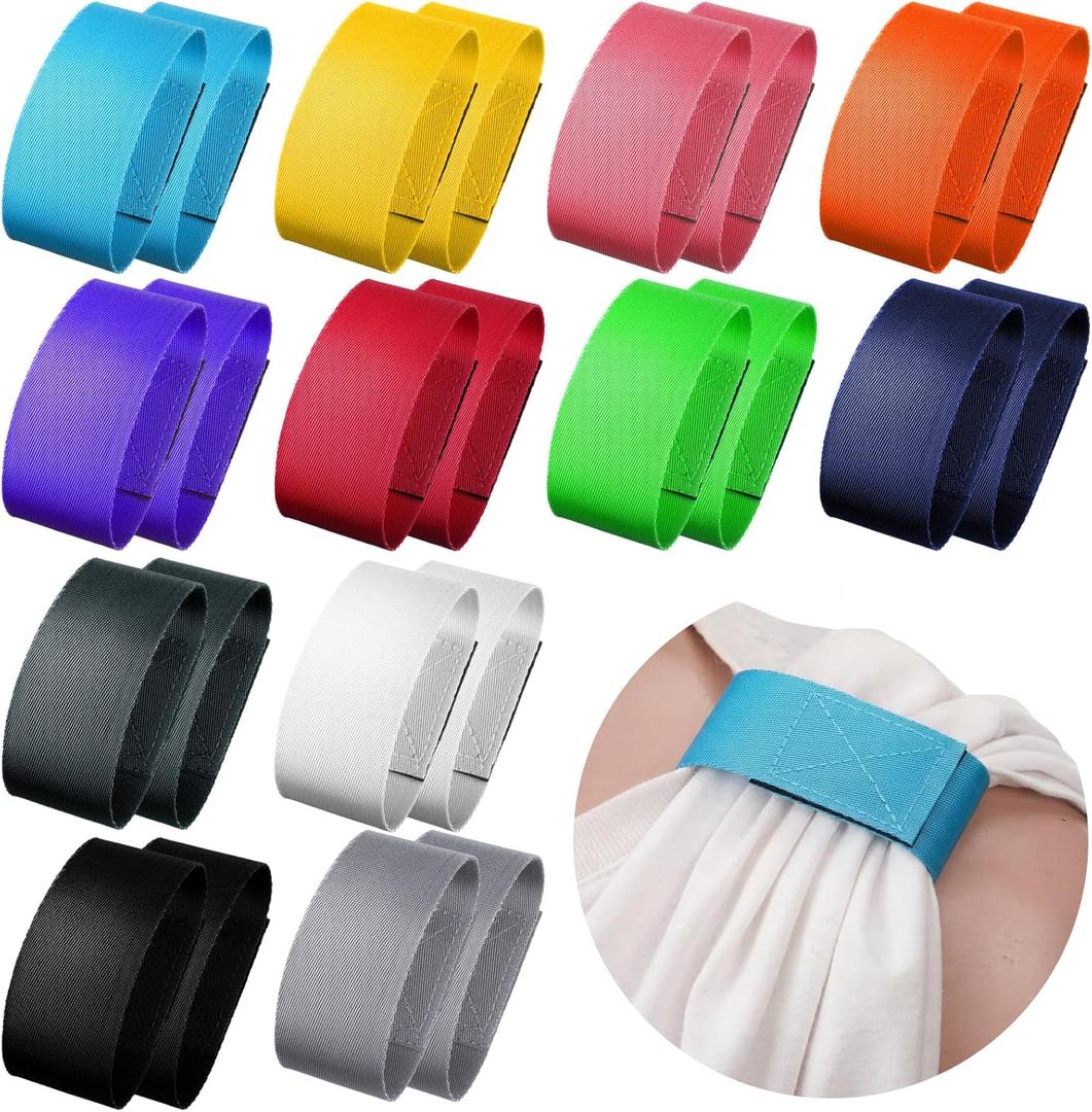 Kajaia Solid Sleeves Holders Sports Sleeve Clips Soccer Softball Baseball Sleeves Ties for Sports T Shirts 9.84 x 1.57 Inch