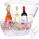 Ice Buckets for Parties, 6.5L Beverage Tub 2pcs Christmas Mimosa Bar Clear Acrylic Champagne Bucket with Scoops, Drink Bucket Tub for Cocktail Bar, Upgraded 6.5 Liter Wine Beer Cooler Bucket Kit