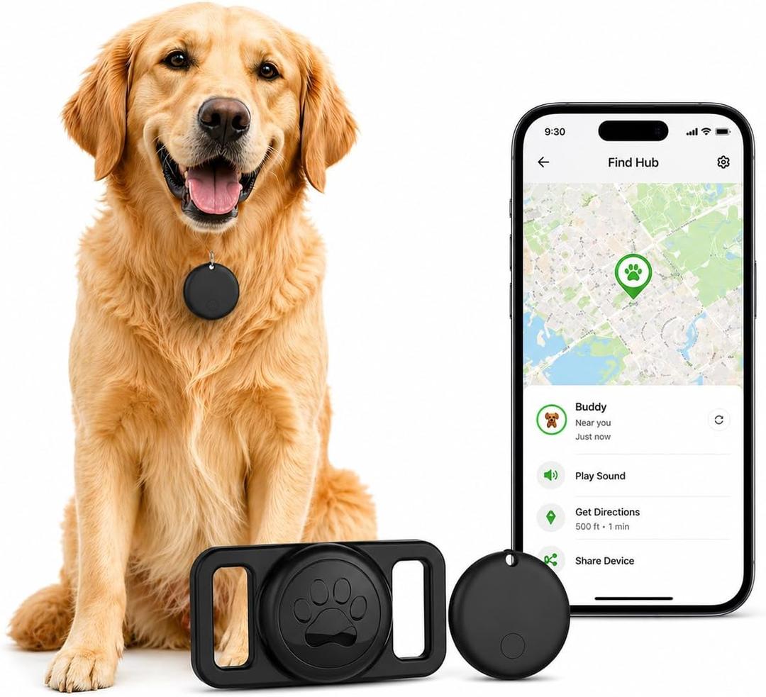 GPS Collar for Dogs,Pet Tracker (Android Only) Smart tag,Waterproof Compatible with Google Find My,No Monthly Fee,Advanced Tracking Solution Smart Collar for Pet Safety Ideal Small Large Dogs