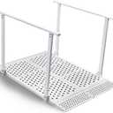 Wheelchair Ramp with Handrails for 5-12" Rise, Heavy Duty Handicap Ramp with Adjustable Flap, Portable Ramp for Home Steps, Stairs, Doorways, Curbs, Waterproof & Rust-Proof, 440 lbs Capacity