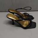 Women's Strappy Kitten Heels Square Open Toe Sandals Party Wedding Ankle Strap Shoes (7.5, Black)