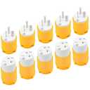 6-20P Replacement Plug and 6-20R Replacement Connector 5 Set, 20 Amp 250 Volt Extension Cord Ends, 2 Pole, 3 Wire Grounding, Industrial Grade, Heavy Duty, ETL Listed