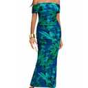 BTFBM Cocktail Dresses for Women 2026 Elegant Classy Off Shoulder Bodycon Mesh Slit Floral Maxi Spring Summer Dress(Floral Green, X-Large) (Green, XL)