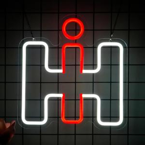 International Harvester Neon Sign, Neon Sign for Man Cave, IH Wall Decor for Game Room Farmhouse Themed Spaces, An Ideal Birthday Gift for Tractor Enthusiasts or Collectors