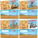 2 x Kangaroo 28 Pack Military Bulk Valentines Day Cards for Kids School Classroom - Includes Envelopes & Stickers, Military Themed Valentines for Class Exchange Card, Valentine Party Favors Gifts for Kids