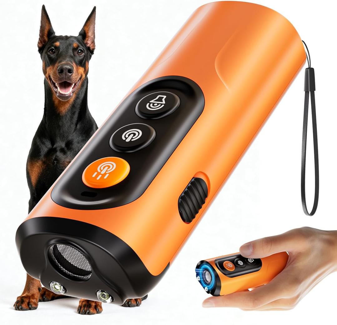 Dog Bark Deterrent Devices, Anti-Barking Device for Dogs 50-ft Range, Three Modes, Dog Barking Silencer Replaces Traditional bark Collars, Suitable for All Dogs, Indoors and Outdoors