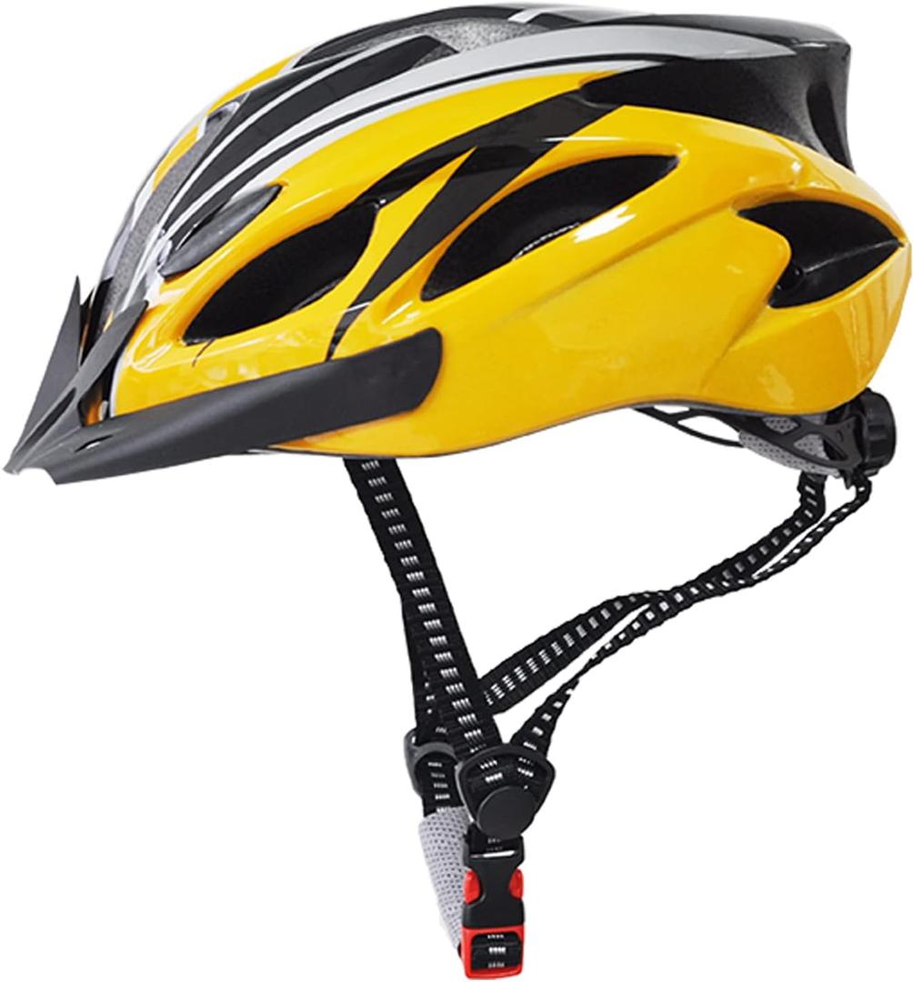 UPANBIKE Adult Bike Helmet - One-Piece Adjustable Safety Protection for Mountain & Road Bikes (Yellow+Black)