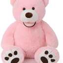 MorisMos Giant Teddy Bear, 39inch Large Stuffed Animals with Big Footprints Plush Stuffed Bears Gifts for Kids, Pink