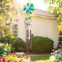 MUMTOP Wind Chimes for Outside Clearance - Garden Wind Chimes with Flower Wind Spinner, 33 Inch Deep Tone Metal Memorial Sympathy Windchimes for Patio Outdoor Porch Yard Decor Gifts(Green)