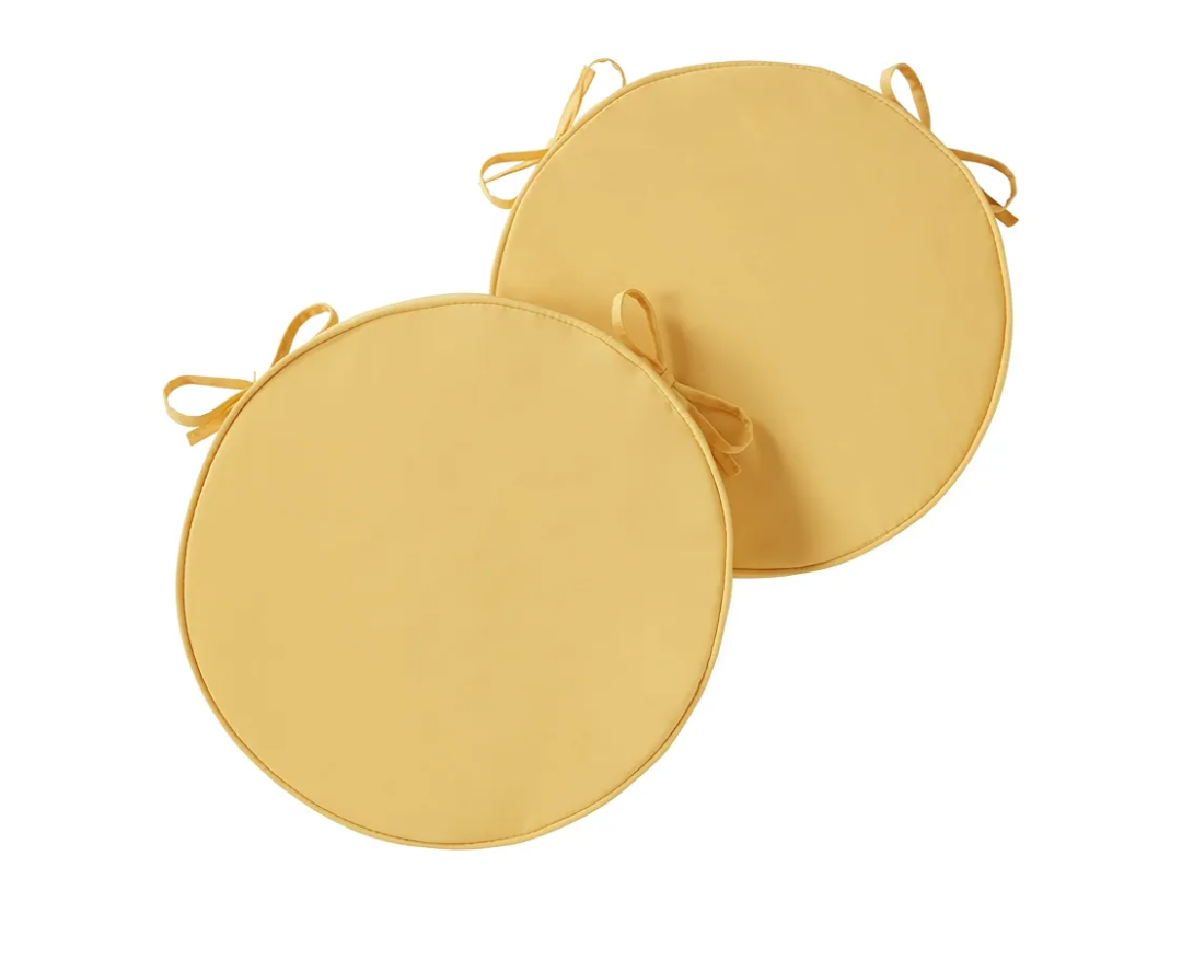 Greendale Home Fashions Outdoor 18-inch Round Reversible Seat Cushion, 2-Pack, Sunburst
