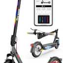 5TH Wheel V40 PRO Electric Scooters, 48V 800W Peak Motor & 20 MPH, 24.9 Miles Range, 10" Solid Tires, Front-N-Rear Suspension and Ambient Light, Folding Sport Scooters with Dual Brake System and APP