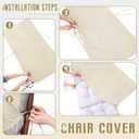 Tudomro 4 Pcs Outdoor High Back Chair Cushion Covers (Not Includes Cushion) Waterproof Patio Replacement Rocking Chair Slipcover Seat Pad Cover with Tie for Furniture (Beige,44'' X 21'')