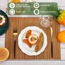 Set of 24 Bamboo Placemats 15.8x12 Inch Sushi Rolling Mat Japanese Style Wicker Placemats Washable Heat Resistant Table Mats for Dinner Kitchen Wedding Party(Bamboo Color)