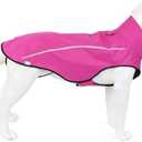 Mile High Life Dog Raincoat, Adjustable Waterproof Reflective Rain Jacket for Small Medium Large Dogs, Lightweight Breathable Pet Rain Coat with Leash Hole(Hot Pink,XL Chest 36-42"), Pink