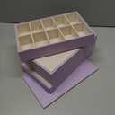 Voova Stackable Jewelry Organizer Tray with Lid, PU Leather Jewelry Storage Holder for Drawer Inserts, Jewellery Display Box Case for Earring Necklace Ring Watch Bracelet (Set of 4, Lavender)