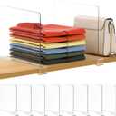 8 Pack 12 Inches [Extra Tall Version] Clear Shelf Dividers for Organization, Acrylic Closet Shelf Vertical Shelves Organizer for Bedroom, Kitchen and Office