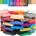 Aestd-ST Polymer Clay 50 Colors, Modeling Clay for Kids DIY Starter Kits, Oven Baked Model Clay, Non-Sticky Molding Clay with Sculpting Tools, Gift for Children and Artists