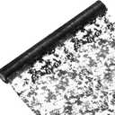 uxcell Black Table Runner Roll 20" x 15 Feet Sequin Foil Metallic Mesh Table Runner Decor Table Decorations for Wedding, Birthday Party, Christmas, New Year