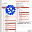 Annual Vehicle Inspection Report Form and Label, 25-Pack 3-Layer Vehicle Inspection Forms, 2-Ply Annual Adhesive Vinyl Label