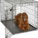 MidWest Homes for Pets Newly Enhanced Single & Double Door iCrate Dog Crate, Includes Leak-Proof Pan, Floor Protecting Feet, Divider Panel & New Patented Features (42.0"L x 28.0"W x 30.0"H, Black)