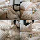 LifeTB Striped Comforter Set King Size Grey Stripes Pattern Printed Comforter 3 Pieces Lightweight Boho Bedding Comforter Set for All Seasons Breathable Soft Fluffy Beige Comforter with 2 Pillowcases