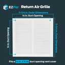 EZ-FLO 14 x 14 Inch (Duct Opening) Return Air Vent Cover for Wall or Ceiling, Solid Steel Return Air Grille, HVAC Vent Cover, White, 61640