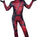MARVEL Deadpool Official Adult Deluxe Zentai Halloween Costume - Stretch Spandex with Wrist Slits, X